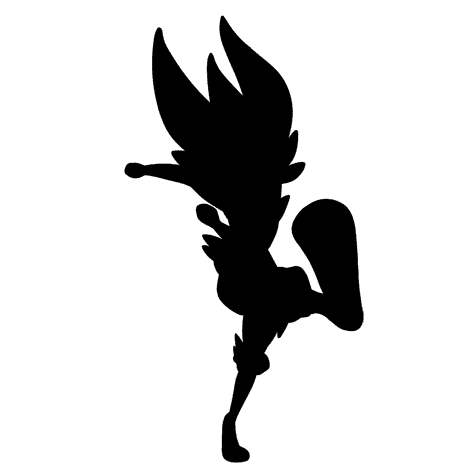 Cinderace silhouette used by the quiz
